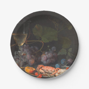 Plato De Papel Abraham Mignon - Vida fija con cangrejos