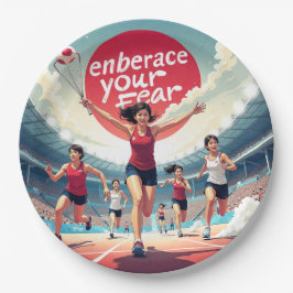 Plato De Papel Abraza tu miedo - kawaii Motivational Runner