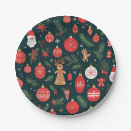 Plato De Papel Abrazando el espíritu de los Navidades, Feliz Navi