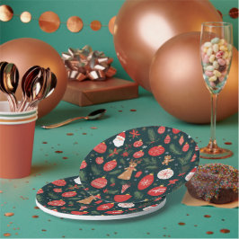 Plato De Papel Abrazando el espíritu navideño, Feliz Navidad