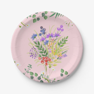 Plato De Papel Abrazo de flores