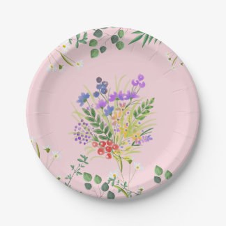 Plato De Papel Abrazo de flores