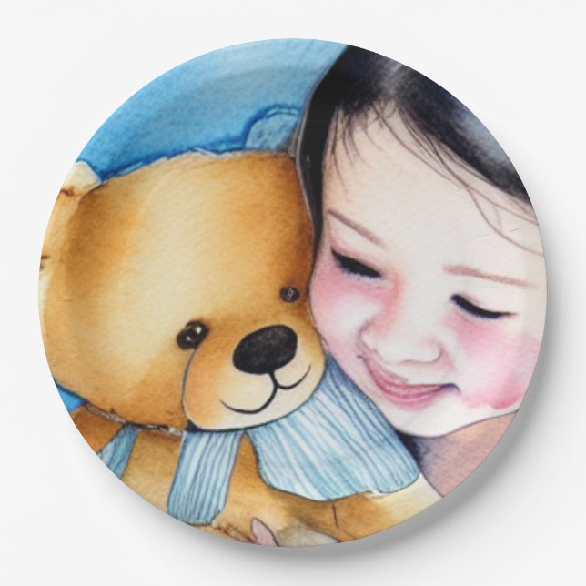 Plato De Papel Abrazo de oso (Anverso)