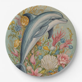 Plato De Papel Abrazo oceánico