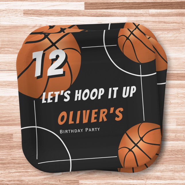 Plato De Papel Abróchenlo básquetbol Deportivos Niños Cumpleaños (Subido por el creador)