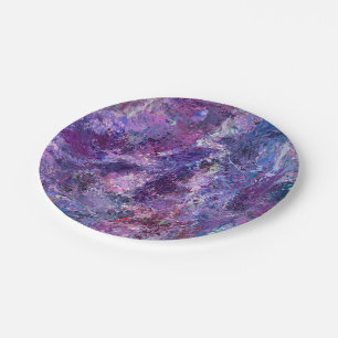 Plato De Papel Abstracción violeta