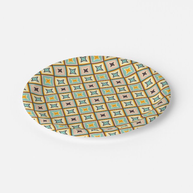 Plato De Papel Abstract geometric pattern with diamond shapes (Angular)