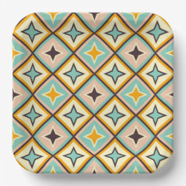 Plato De Papel Abstract geometric pattern with diamond shapes