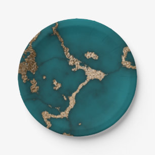 Plato De Papel Abstract Marble ilustracion Cute