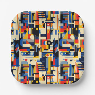 Plato De Papel Abstract primary color party