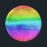 Plato De Papel Abstracto de color de agua rayas pintadas arcoiris<br><div class="desc">Abstracto Color De Agua Pintado Tiras Arcoiris. acuarela arcoiris colorido, tipografía moda de moda femenina, arte purpurina púrpura rosa, monograma nombre moderno elegante, atrevido y alegre artista, expresión verano paz verde, amor azul dibujado abstracto, pintura del espectro de color de la libertad, arbol de bandera gay creativo, color arcoiris acuarela...</div>