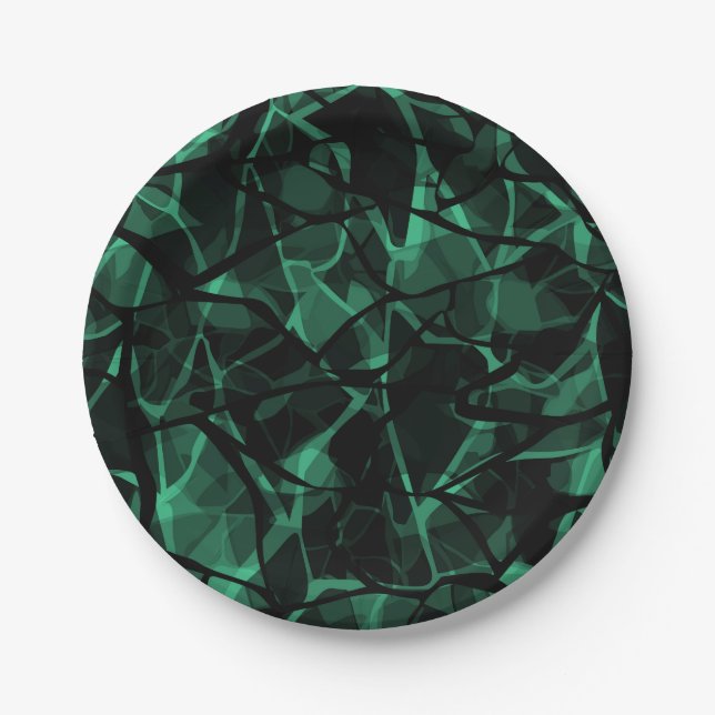 Plato De Papel abstracto verde (Anverso)