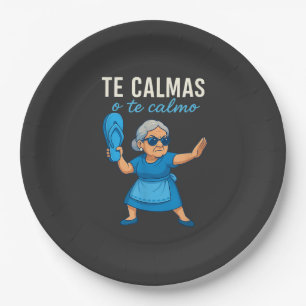 Plato De Papel Abuela mexicana divertida en español