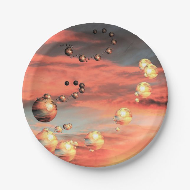 Plato De Papel Abundan los planetas (Anverso)