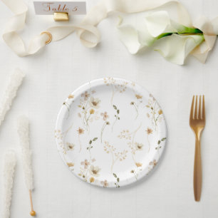 Plato De Papel Abundance Dried Wildflower Pampas Wreath Boda