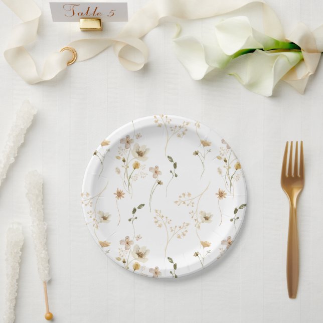Plato De Papel Abundance Dried Wildflower Pampas Wreath Boda (Boda)