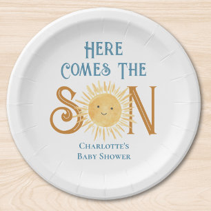 Plato De Papel Acá Ven El Baby Shower Del Hijo