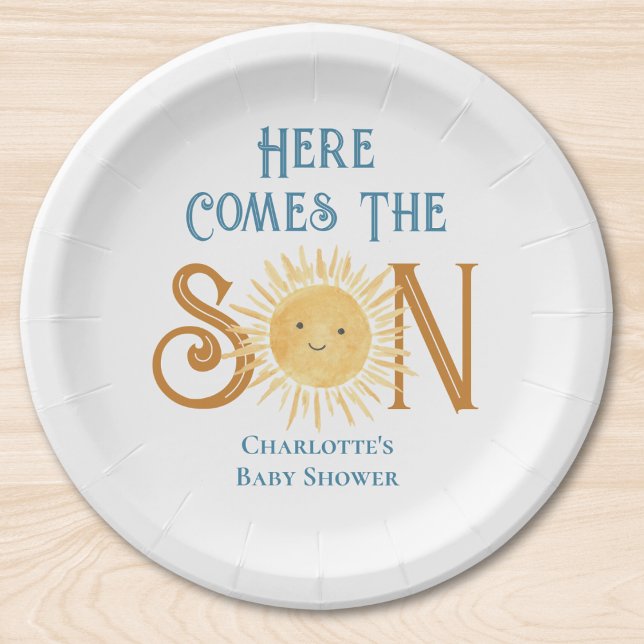 Plato De Papel Acá Ven El Baby Shower Del Hijo (Subido por el creador)