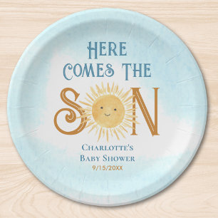 Plato De Papel Acá Ven El Baby Shower Del Hijo