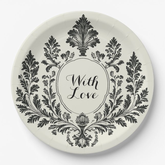 Plato De Papel Acanthus y Antigüedad, (Anverso)