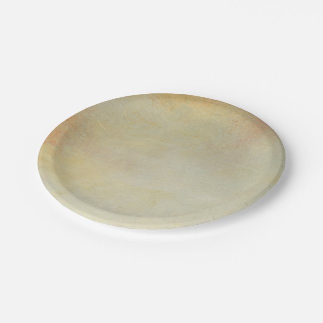 Plato De Papel Acanto marino con un Naranja de sol tranquilo (Angular)