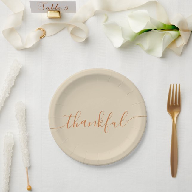 Plato De Papel Acción de Gracias (Boda)