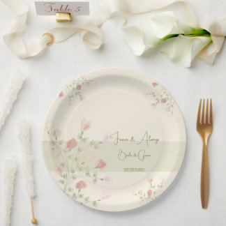 Plato De Papel Acentuación del arte floral de Dainty