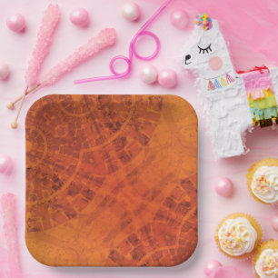 Plato De Papel Aceptación   Medallones del Boho amarillo Naranja