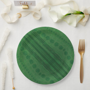 Plato De Papel Aceptación   Patrón de boho ecléctico verde