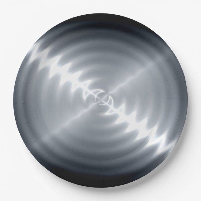 Plato De Papel Acero inoxidable Guay Metalizado #64 (Anverso)