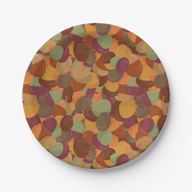 Plato De Papel Acorn Camo (Anverso)