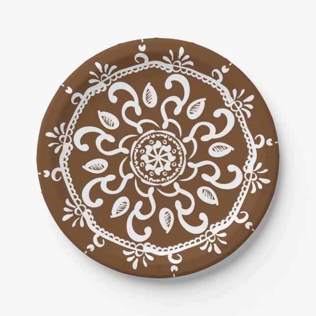 Plato De Papel Acorn Mandala (Anverso)