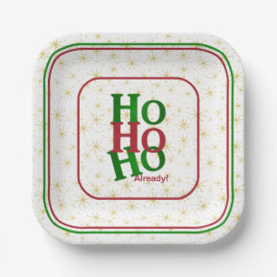 Plato De Papel Actitud divertida de los Navidades "¡HO HO HO ya l