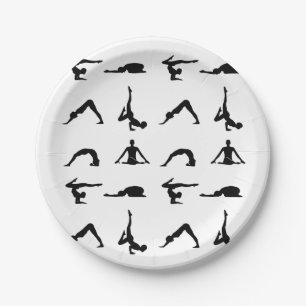 Plato De Papel Actitudes de la yoga