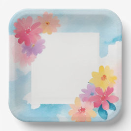 Plato De Papel acuarela