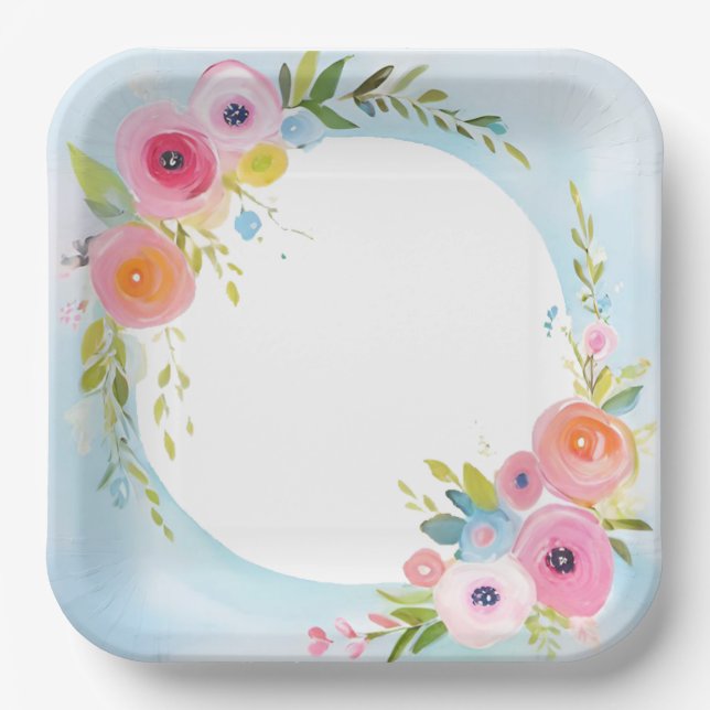 Plato De Papel acuarela (Anverso)