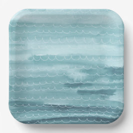 Plato De Papel Acuarela bajo placas de papel marino