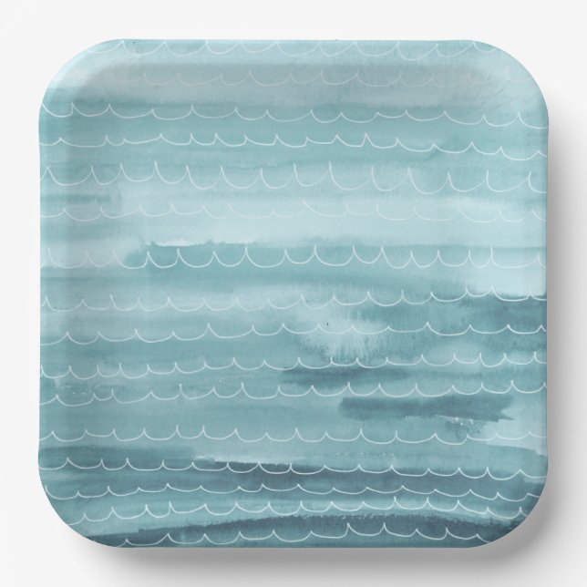 Plato De Papel Acuarela bajo placas de papel marino (Anverso)