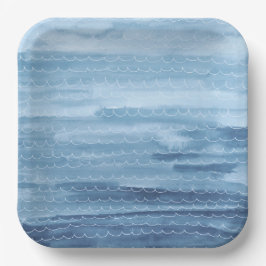 Plato De Papel Acuarela bajo placas de papel marino