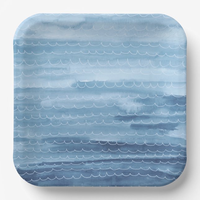 Plato De Papel Acuarela bajo placas de papel marino (Anverso)