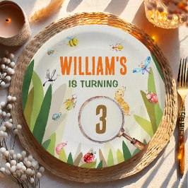 Plato De Papel Acuarela Bug Insect Boy Cumpleaños