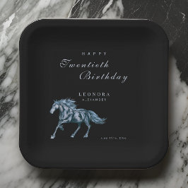 Plato De Papel Acuarela Caballo místico CUALQUIER fiesta de cumpl