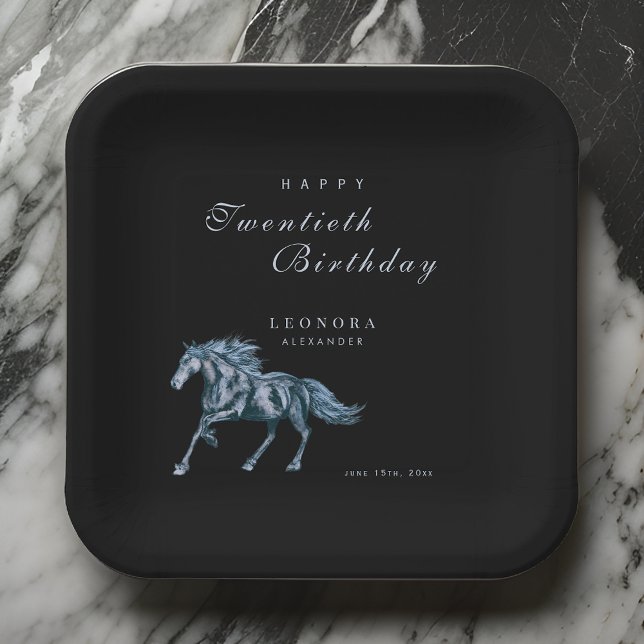 Plato De Papel Acuarela Caballo místico CUALQUIER fiesta de cumpl (Subido por el creador)