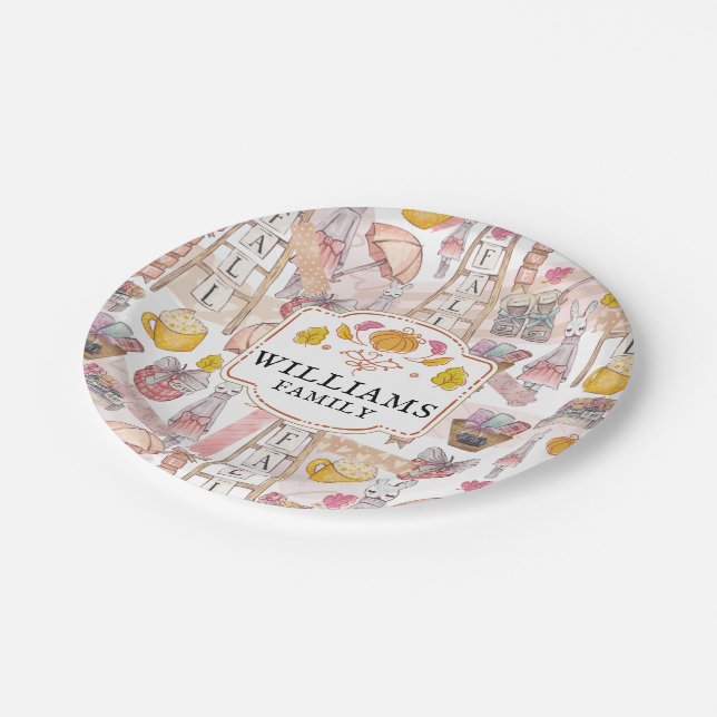 Plato De Papel Acuarela Caída Elementos pintados de mano Personal (Angular)