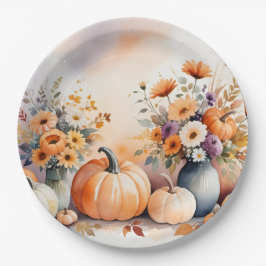 Plato De Papel Acuarela celebrando la caída