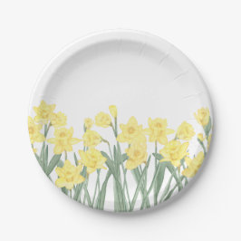 Plato De Papel Acuarela Daffodil Ditzy Floral