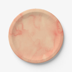 Plato De Papel Acuarela del sorbete del melocotón
