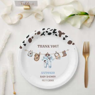 Plato De Papel Acuarela elegante Vaquero Pequeño Servilletas de p