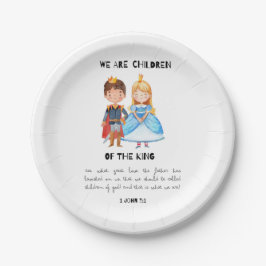 Plato De Papel Acuarela Hijos Del Niño Rey Primer Cumpleaños