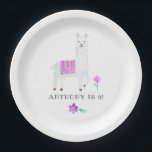 Plato De Papel Acuarela Llama Kids Birthday Fiesta<br><div class="desc">Papel del Partido de Cumpleaños de la Llama Cute coloca el personalizable en los detalles de tu evento.</div>